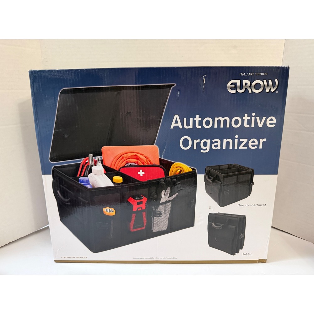 Eurow Automotive Organizer Black Collapsible Trunk Cargo Storage Box NEW